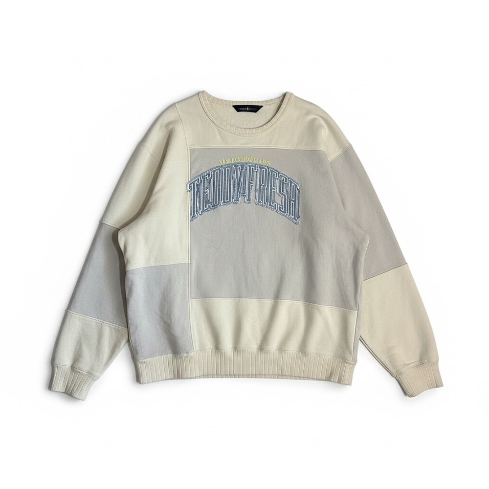 Teddy Fresh Patchwork Colorblock Teddy Bear Sweatshirt Mens 2XL Unisex Oversized